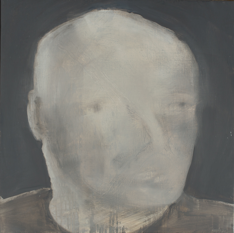 t&ecirc;te 9, huile sur toile