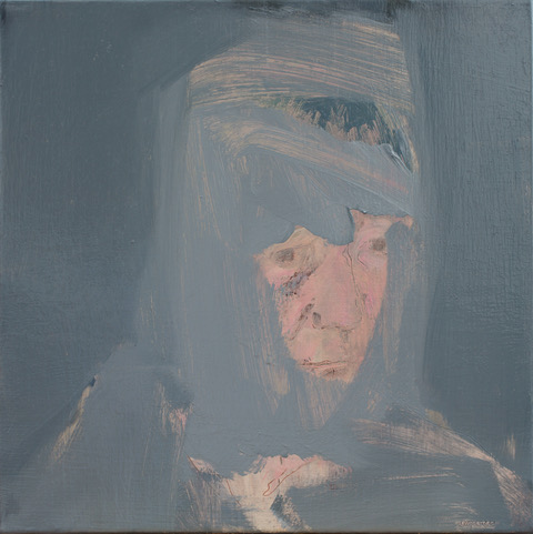 figure in blue, huile sur toile